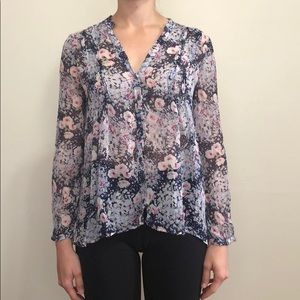 Joie floral print 100% silk blouse
